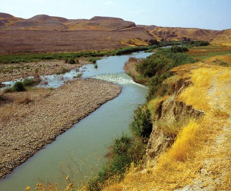 The Jordan River at one of its narrowest points, Jordan, 1992. Source: Ed Kashi/VII. 